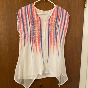 Reba Size small top. Thin and light. Great for summer